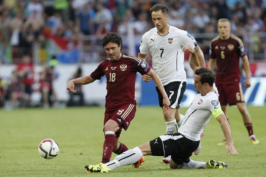 Футбол. Россияне проиграли австрийцам в отборочном матче Евро-2016